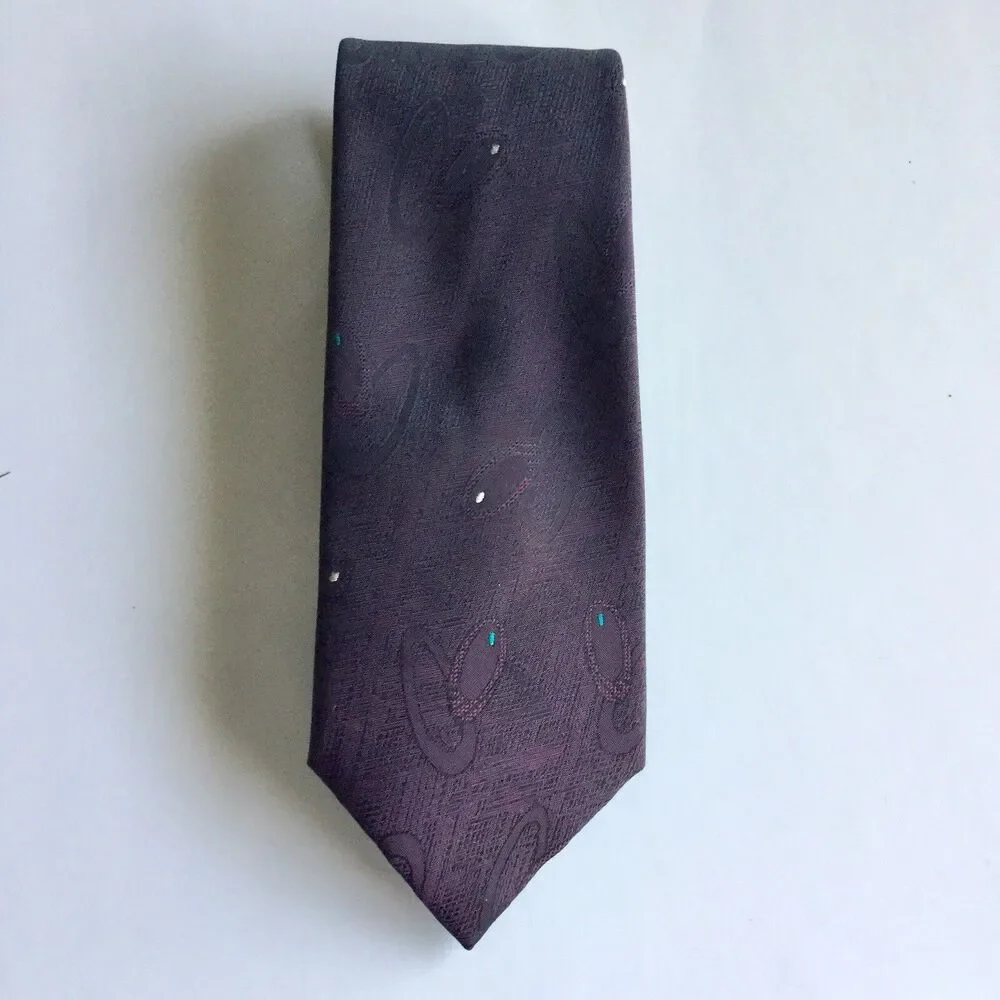 The American Edition Mens Maroon Neck Tie Polyester Silk Blend Made USA